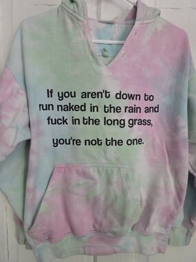 VTG Hoodie, Handmade Screenprint/ tie-dye